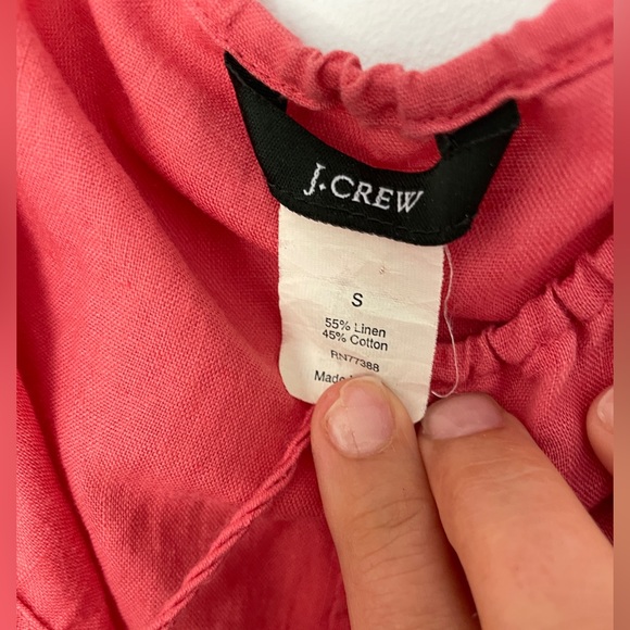 JCrew - breezy linen coral color beach cover up dress with tassel. - Picture 3 of 4